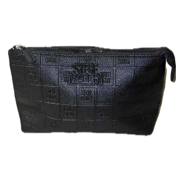 Steve Madden Black Cosmetic/Amenity Travel Zip Bag - Picture 8 of 8